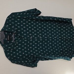 Bonobos Teal Cross-Patterned Casual Shirt